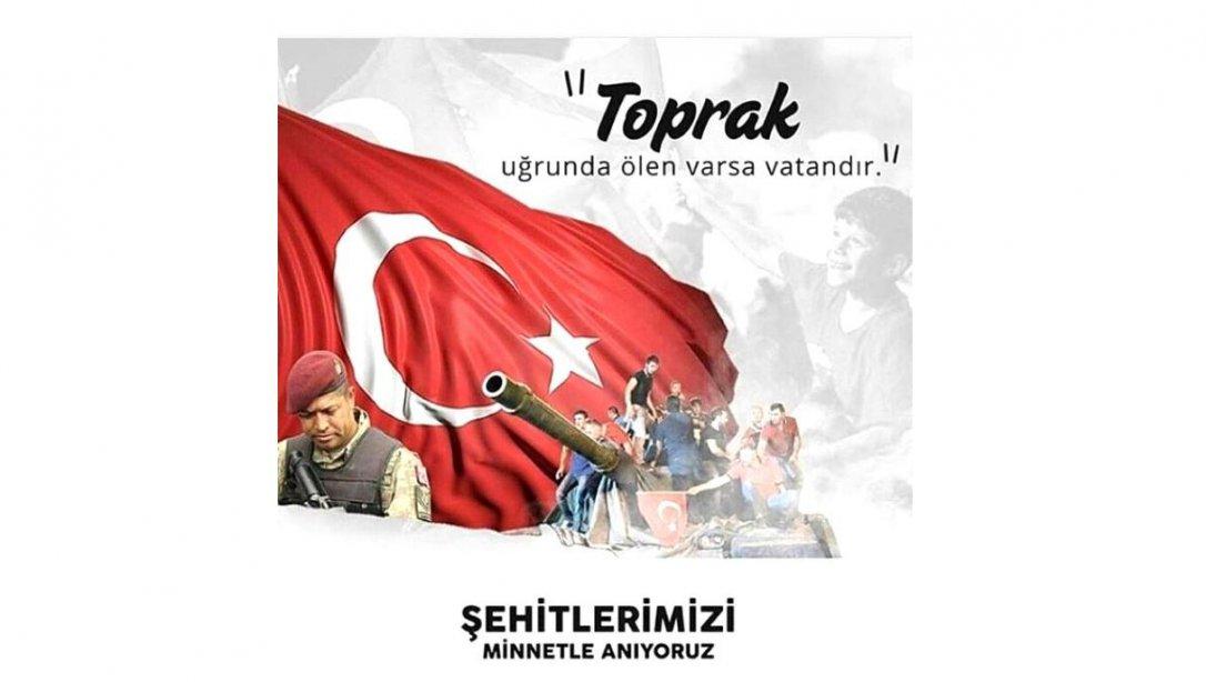 15 Temmuz Demokrasi ve Milli Birlik Günü Programı